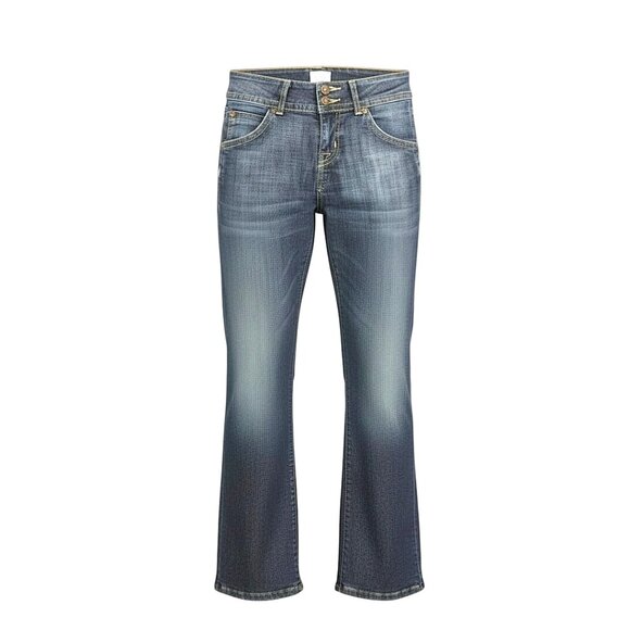 Hudson Blue Wash Boot Cut Flare Button Flap-Over Pocket Tall Jeans, Size 26 - Picture 2 of 9